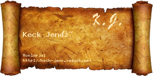 Keck Jenő névjegykártya