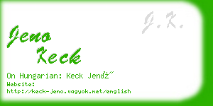 jeno keck business card